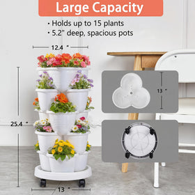 VECELO multi-plant tower setup for herbs, flowers, and veggies