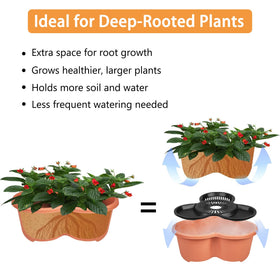 VECELO red 5-tier vertical garden enhances balcony aesthetics and productivity.