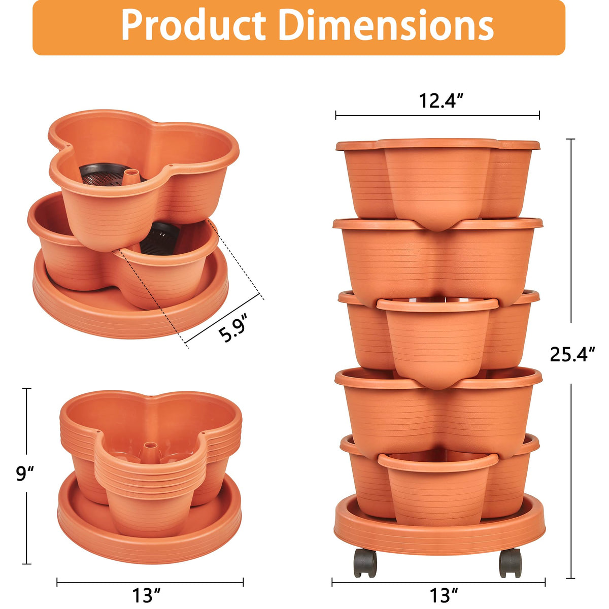 VECELO self-watering system and drainage tray visible in the planter.