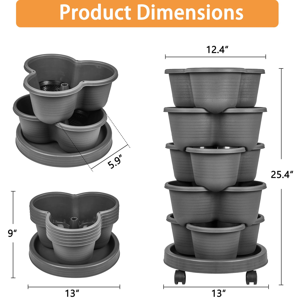 VECELO self-watering system visible keeps plants hydrated between waterings