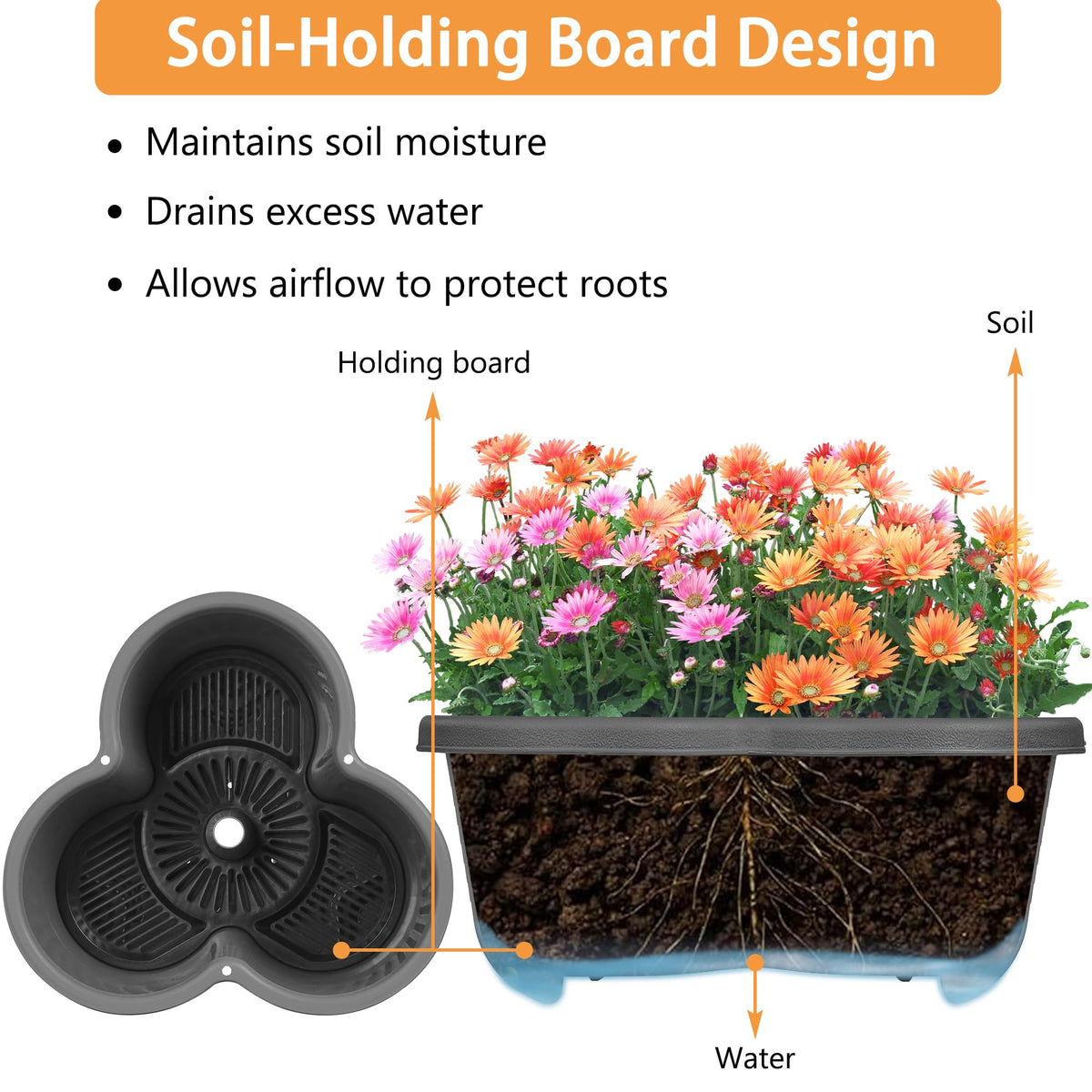 VECELO stacked layers displaying herbs and flowers in a mini garden