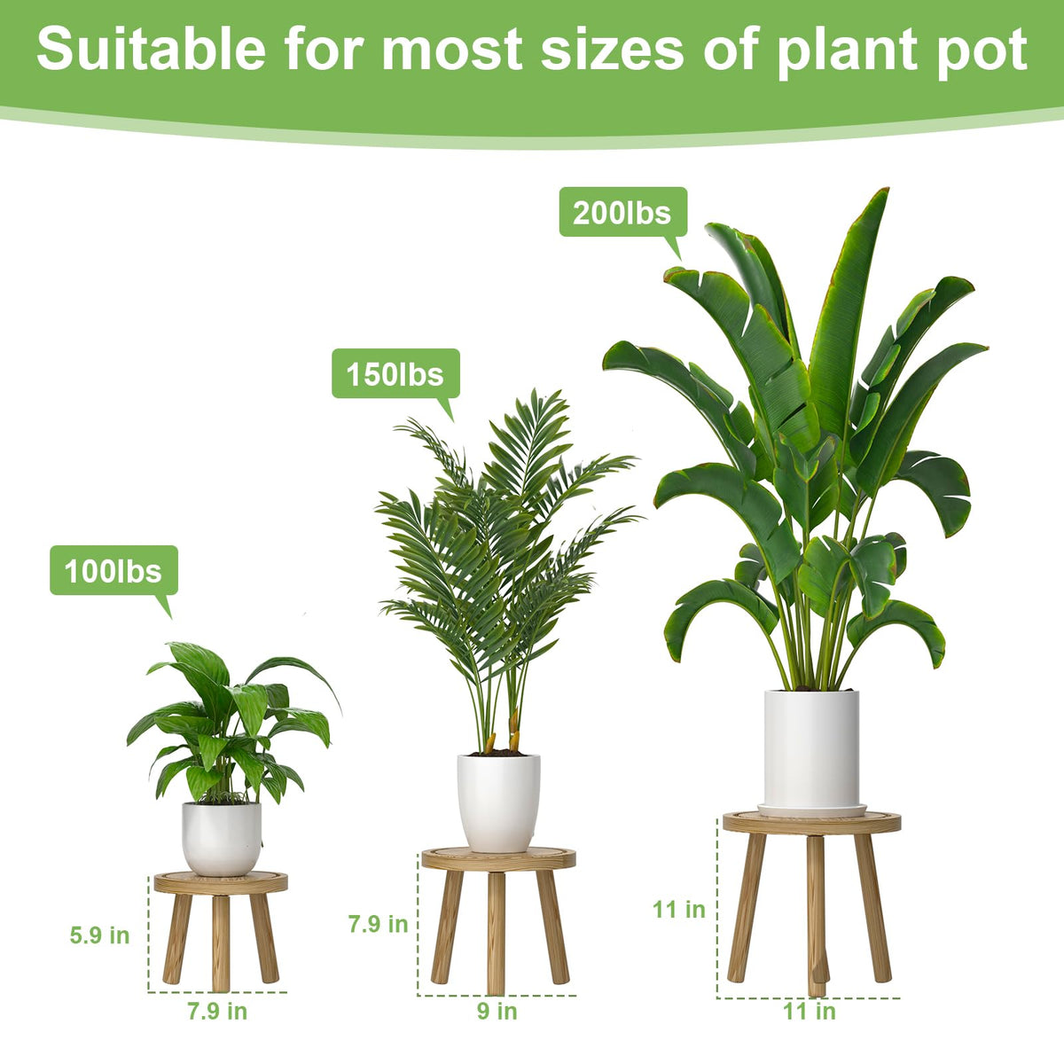 Vecxoty mid-century plant stands in corner display for compact, stylish indoor decor