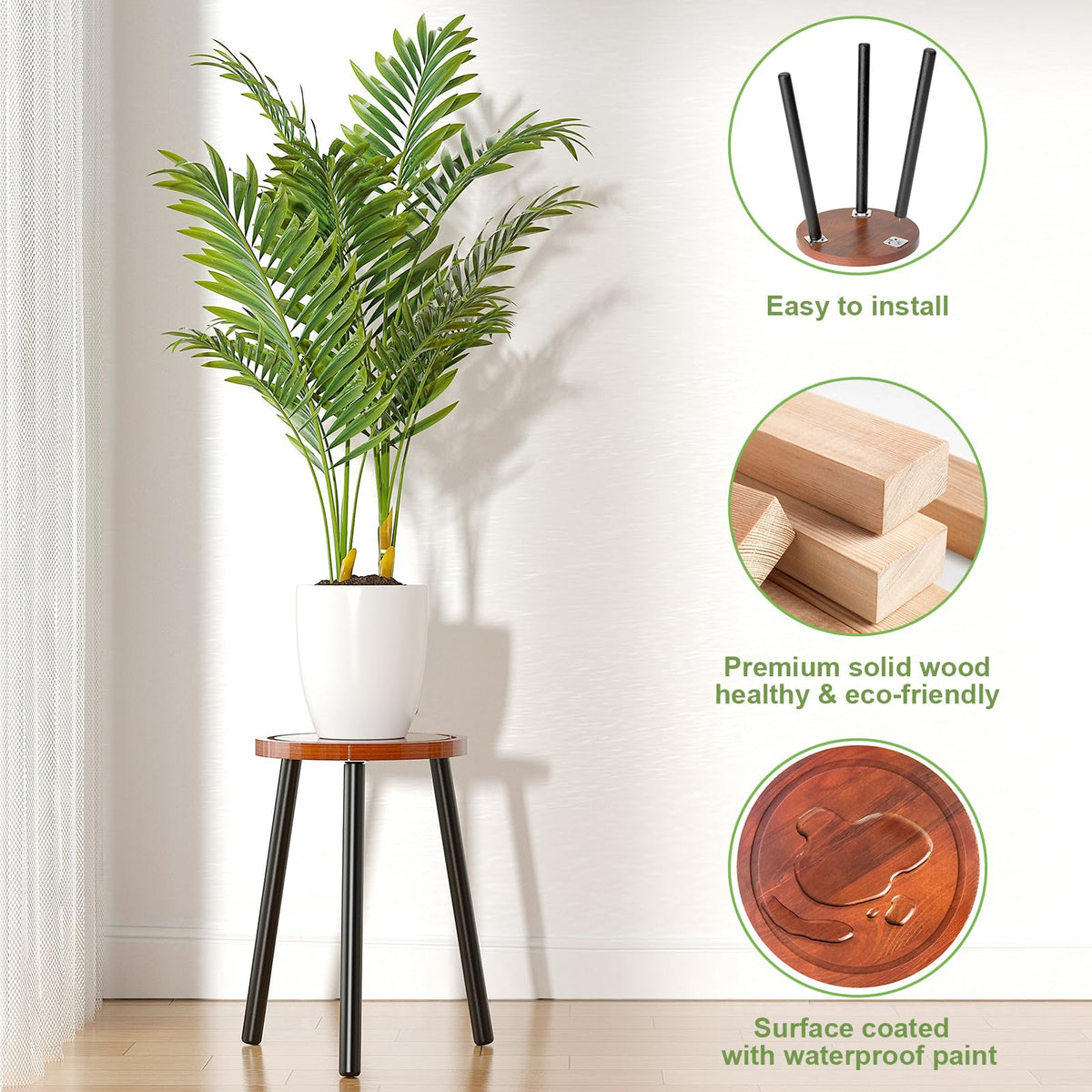 Vecxoty mid-century round-top stand adds timeless flair to living rooms.