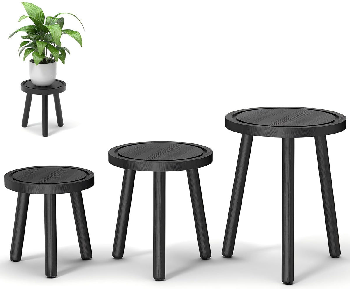 Vecxoty wood plant stand 11h-11d holds compact plant securely.