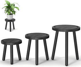 Vecxoty wood plant stand 11h-11d holds compact plant securely.
