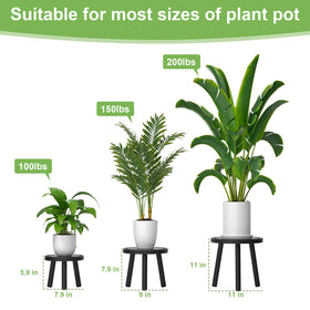Vecxoty wood plant stand 5.9h-7.9d fits small pots neatly.