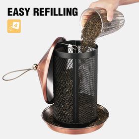 Veehoo outdoor feeder with easy-refill drawstring keeps feeding simple.
