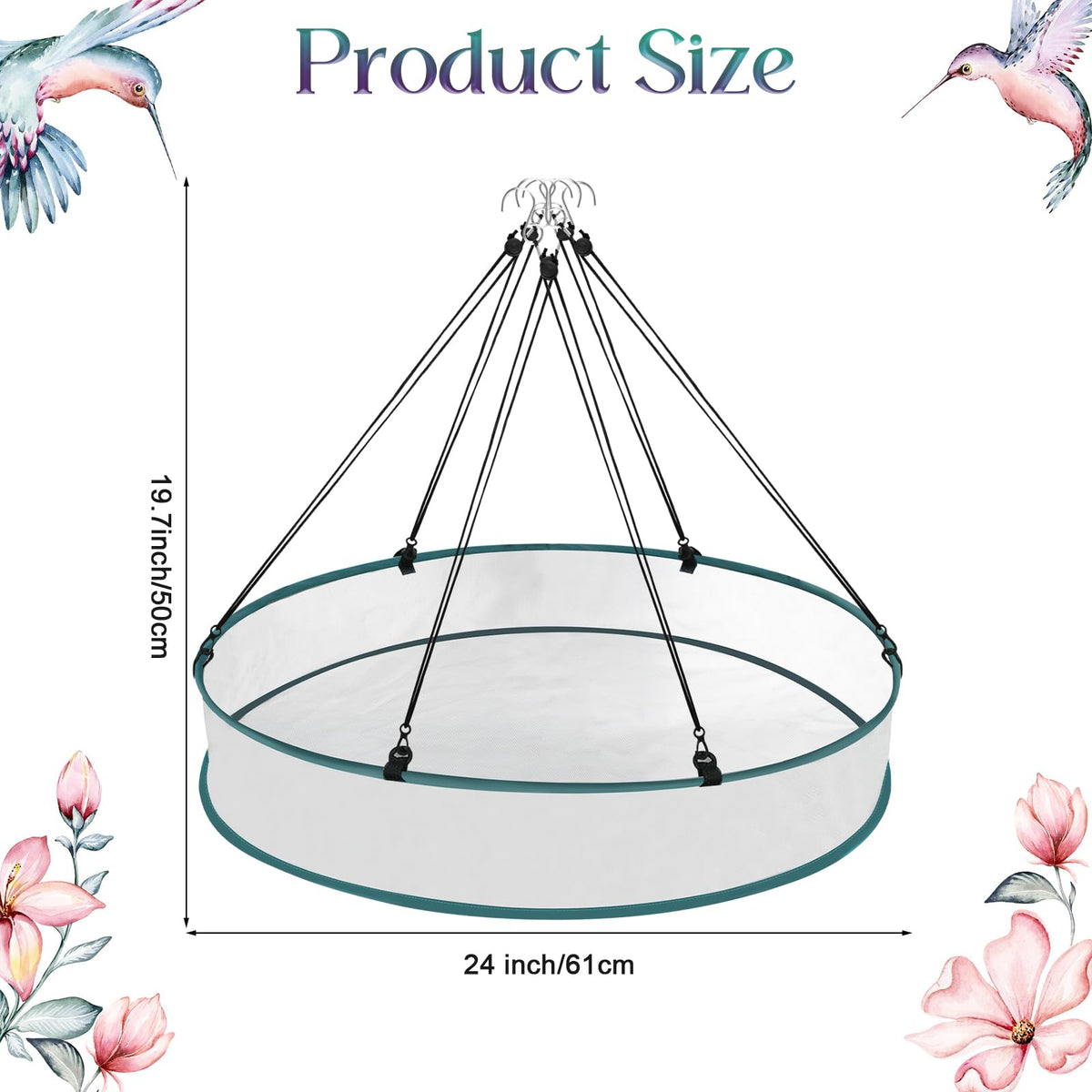 VEEVIIY adjustable hanging hoop demonstrates flexible height for comfortable bird feeding
