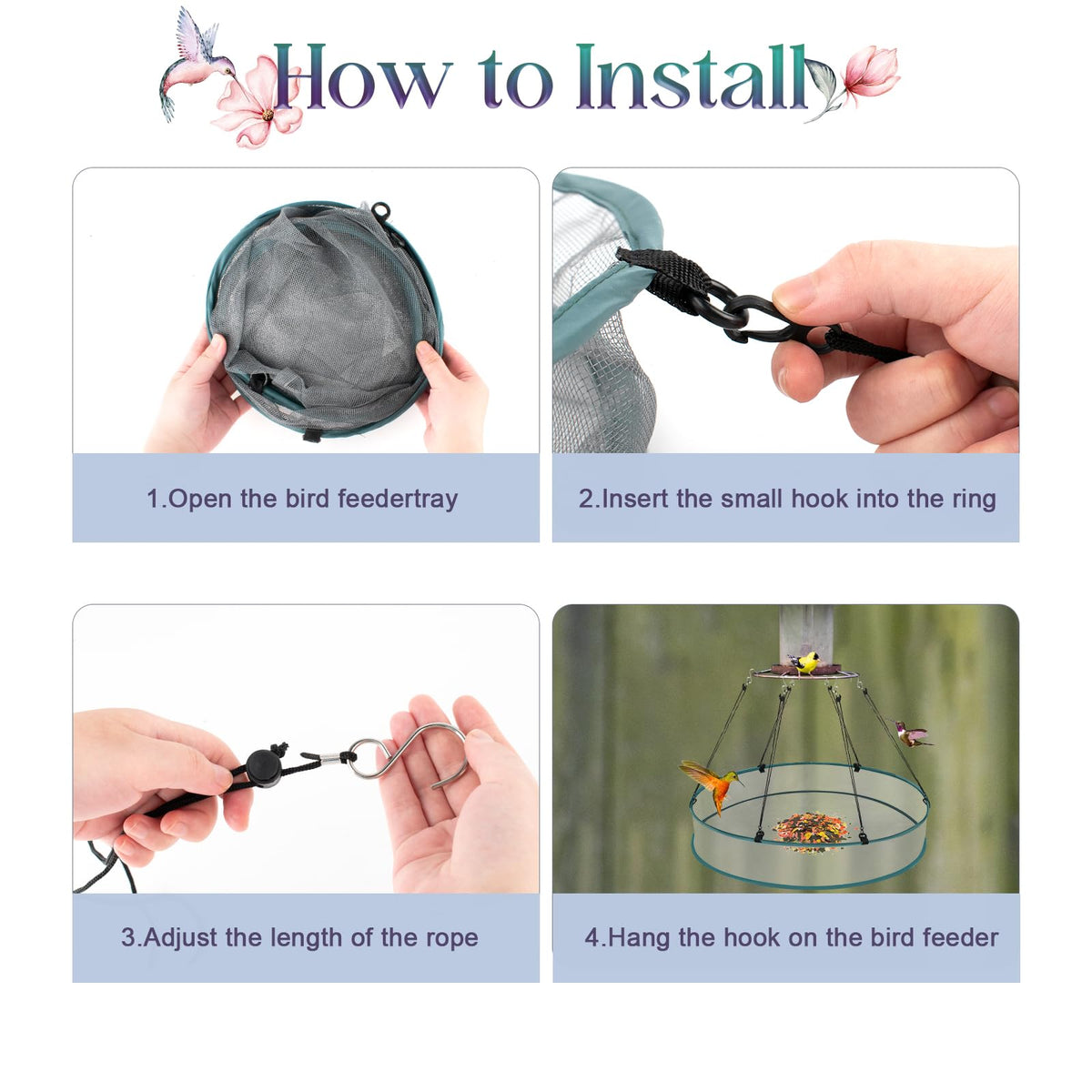 VEEVIIY six-hook design provides stable hanging for various feeders