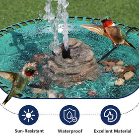 Veflauresi fountain works outdoors, suitable for ponds and aquariums.