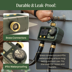 Vego outdoor installation on hose shows quick setup and flexible use.
