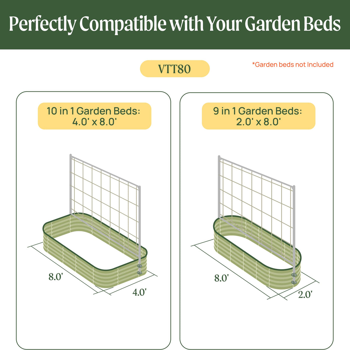 Vego Garden raised-bed compatibility with 9in1 and 10in1 configurations for flexible planting.