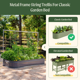 Vego Garden sturdy metal frame supporting heavy vines without sagging.