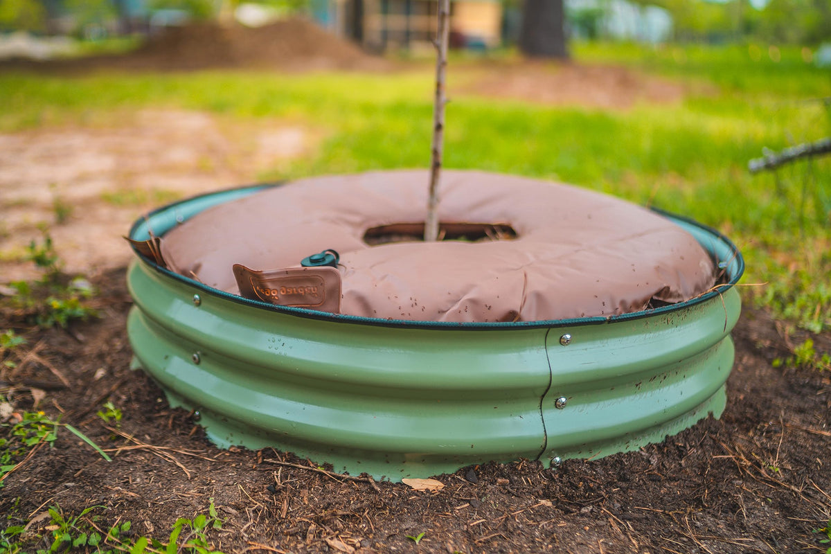 Vego garden irrigation system supports trees and shrubs with steady moisture.