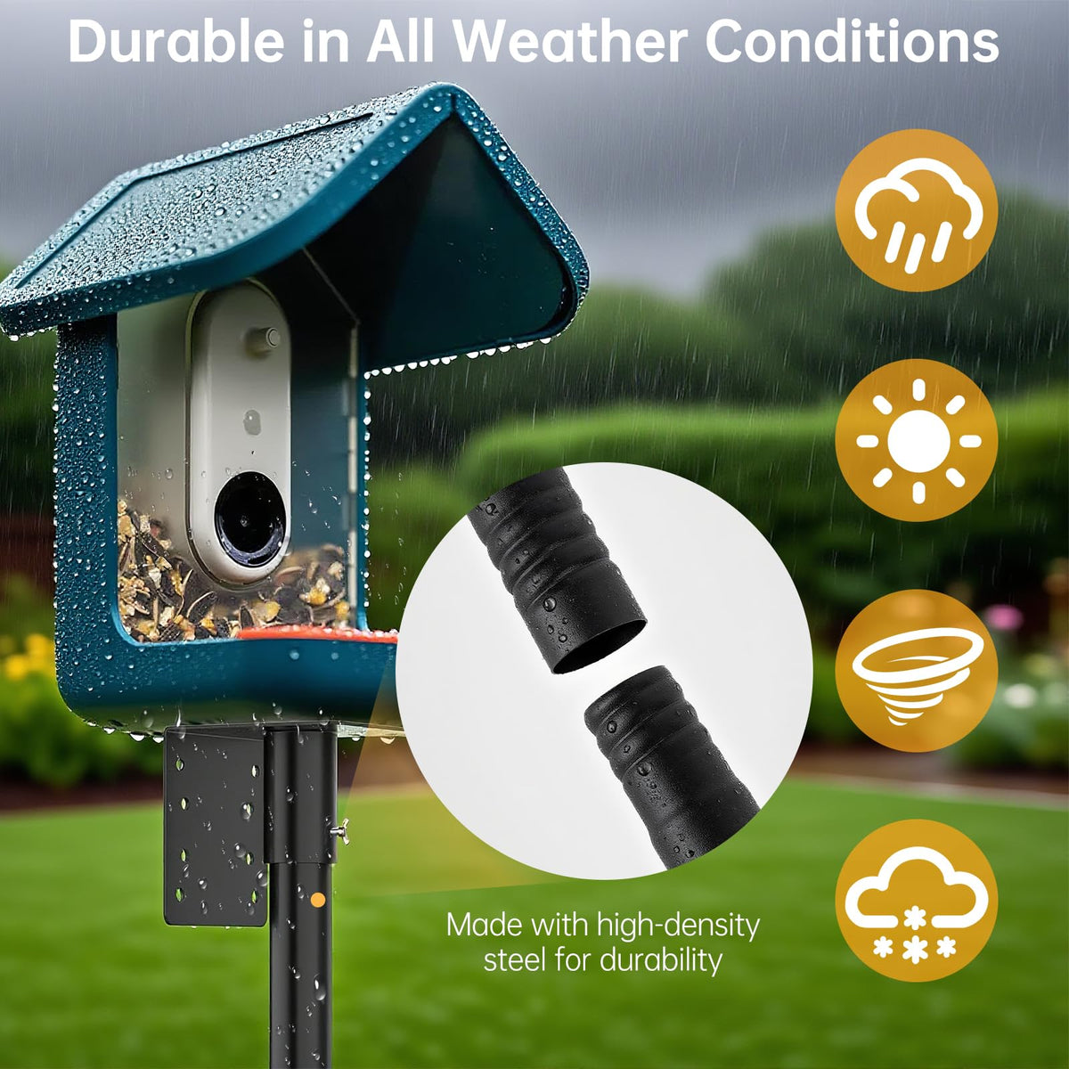 Vekniqo mounting platform securing Bird Buddy
