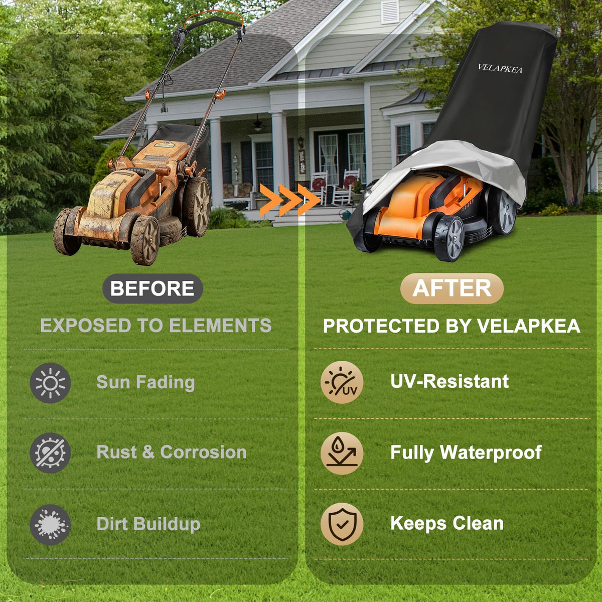 VELAPKEA reinforced seams prevent tears and fraying under outdoor use