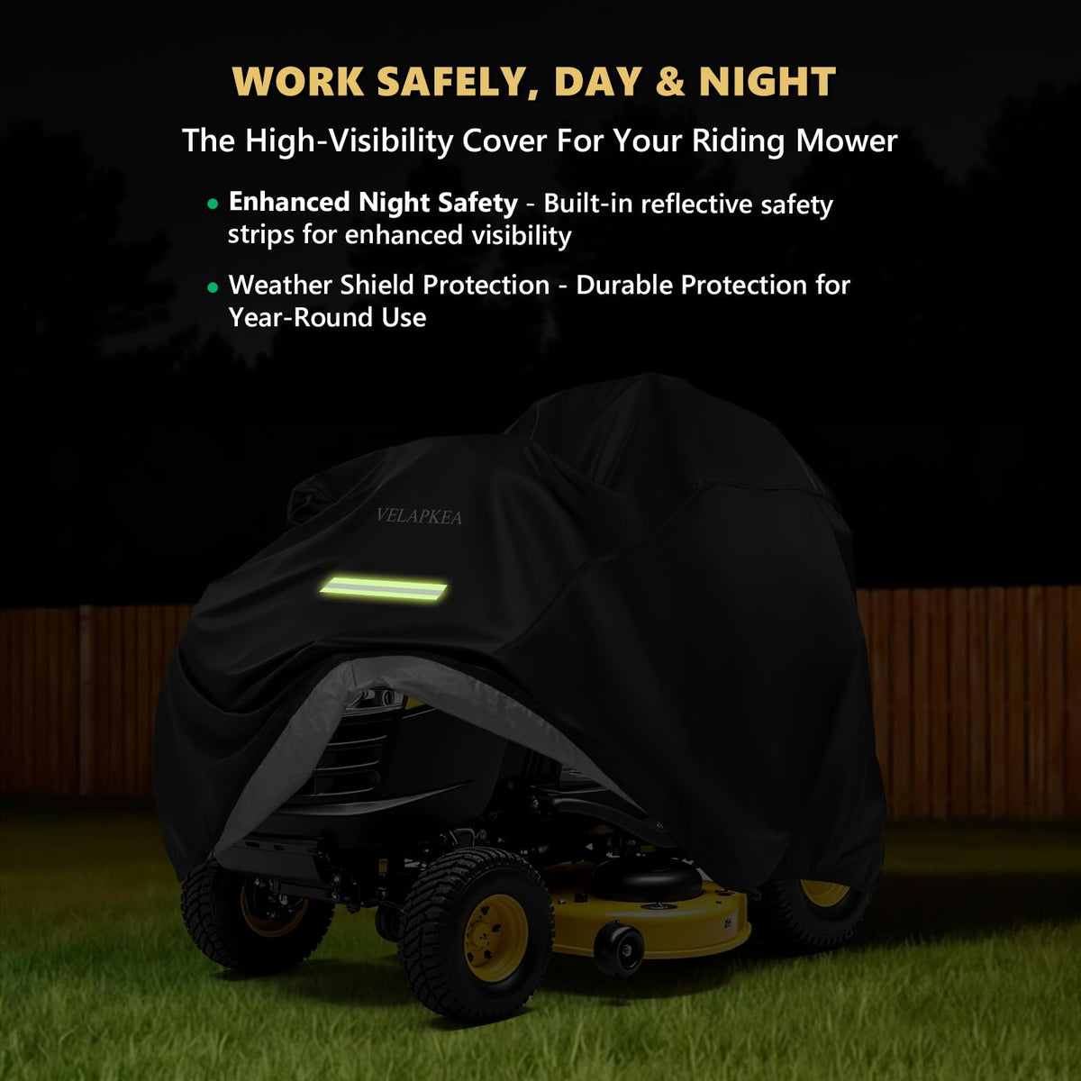 VELAPKEA waterproof 600D material protects against rain and snow.