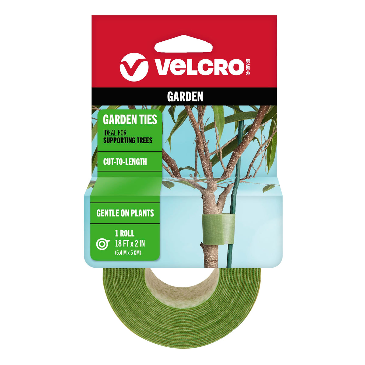 VELCRO Brand ONE-WRAP garden ties securing a tomato trellis for steady growth