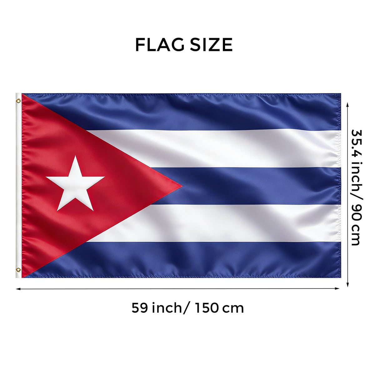 VELIFFCO Cuba flag with brass grommets for secure hanging