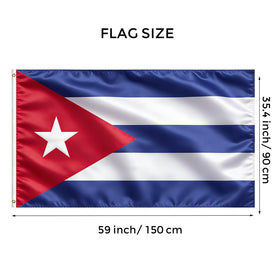 VELIFFCO Cuba flag with brass grommets for secure hanging