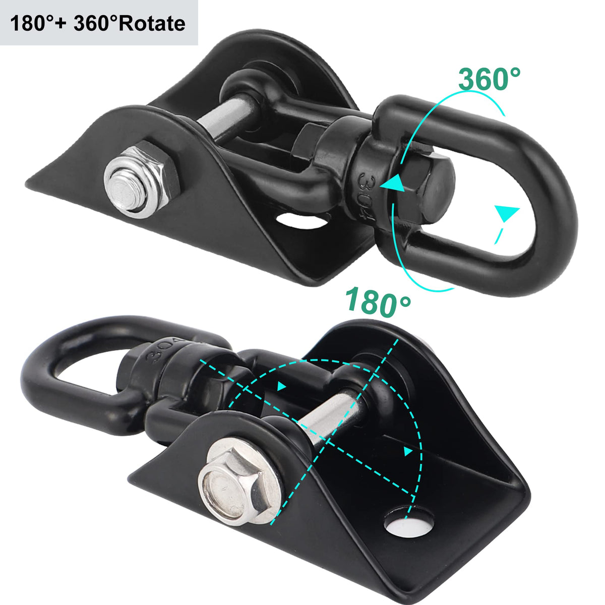 Velomill 360-degree swivel hook enabling smooth rotation for any swing.