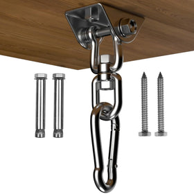 Velomill hammock hanging kit installation guide shows easy mounting for patios.
