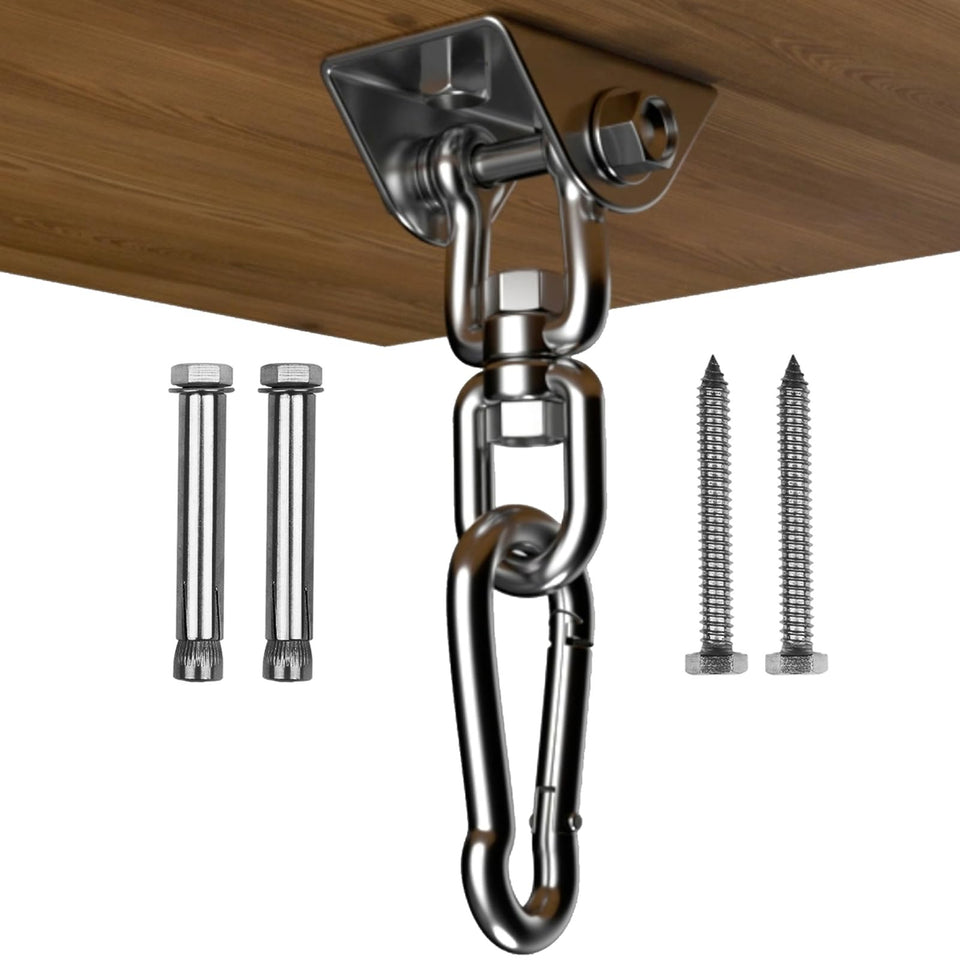 Velomill hammock hanging kit installation guide shows easy mounting for patios.