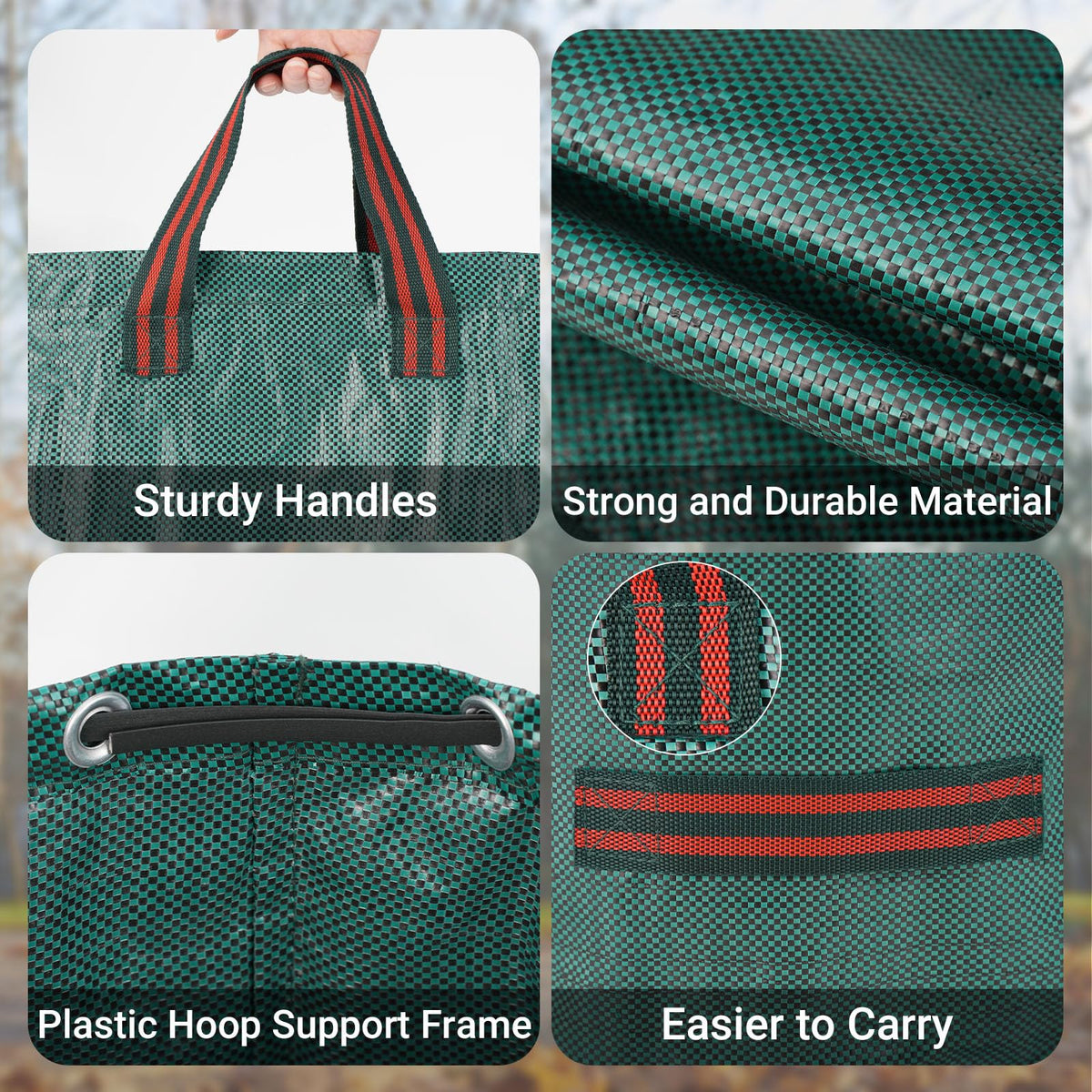 Velway 72-gallon yard bag ready for leaves and debris