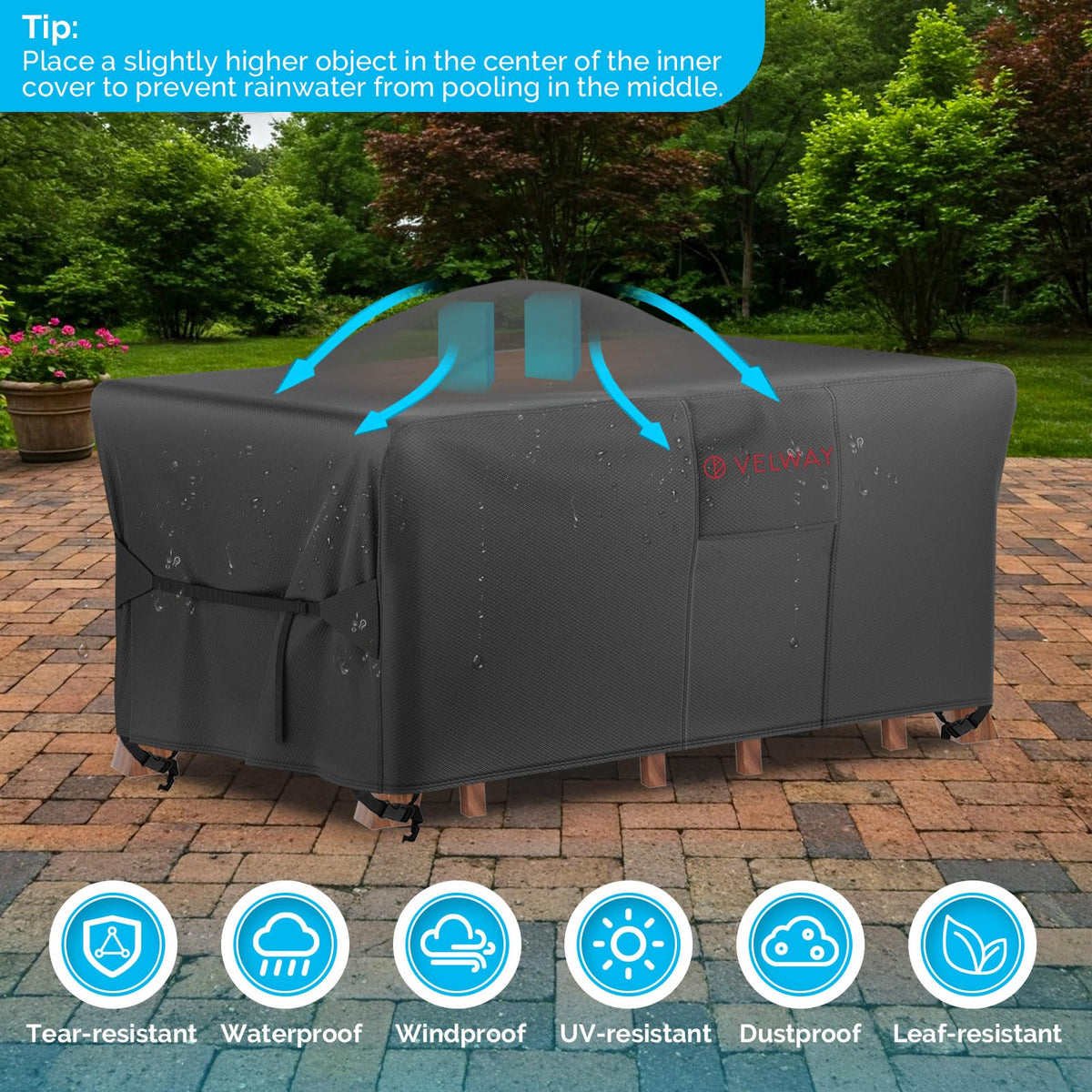Velway easy-clean design allows quick wipe-down after outdoor use