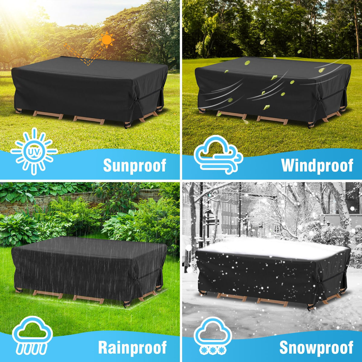 Velway cover demonstrates quick secure-fit for easy setup.
