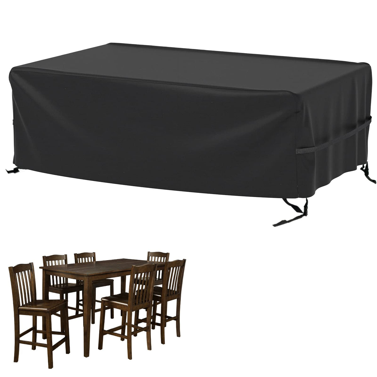 Velway rectangle table cover 84L-52W-29H protects outdoor furniture from weather