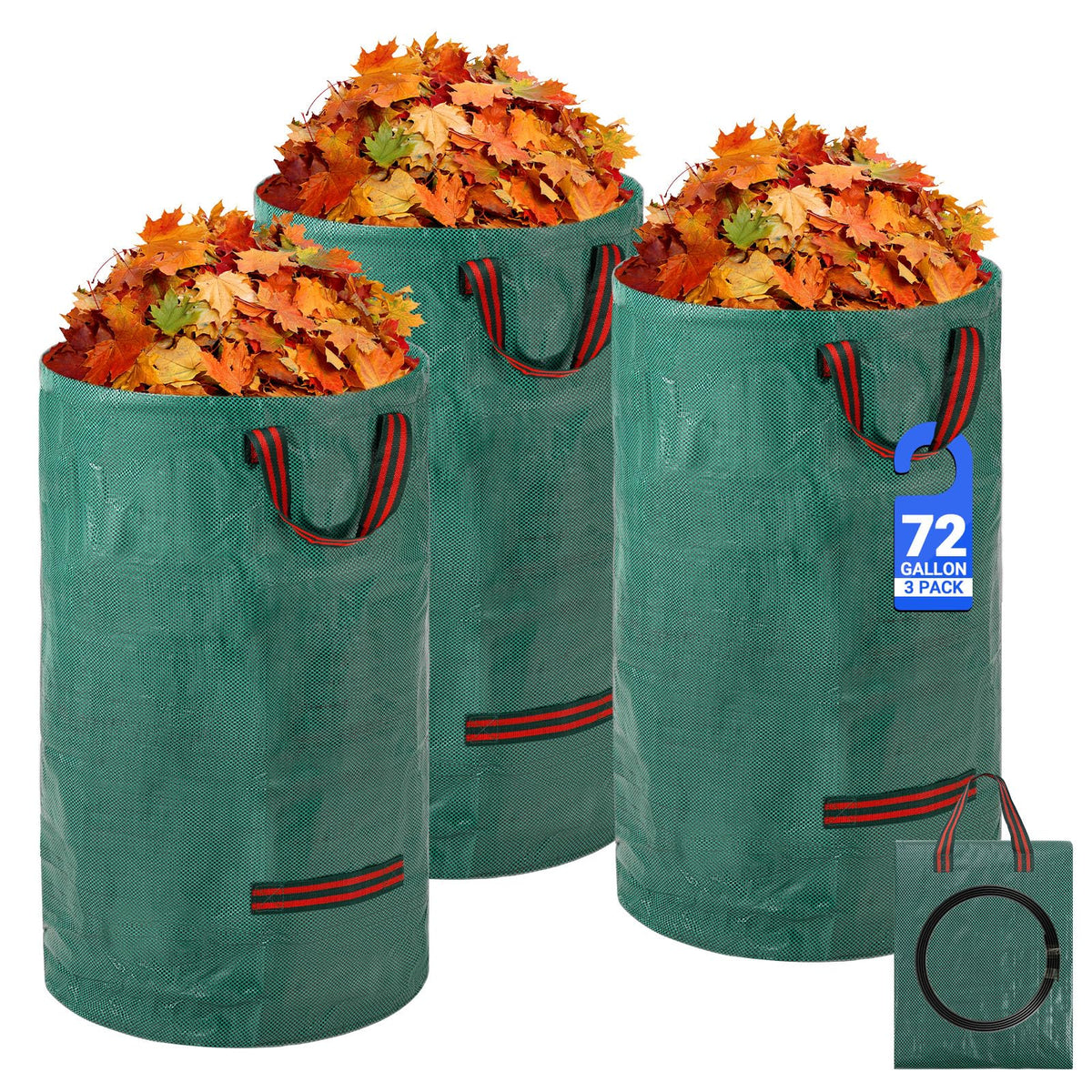 Velway reusable yard bags with stand-up ring during filling