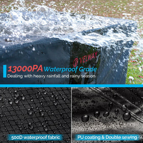Velway waterproof double-layer system and sealed seams keep furniture dry