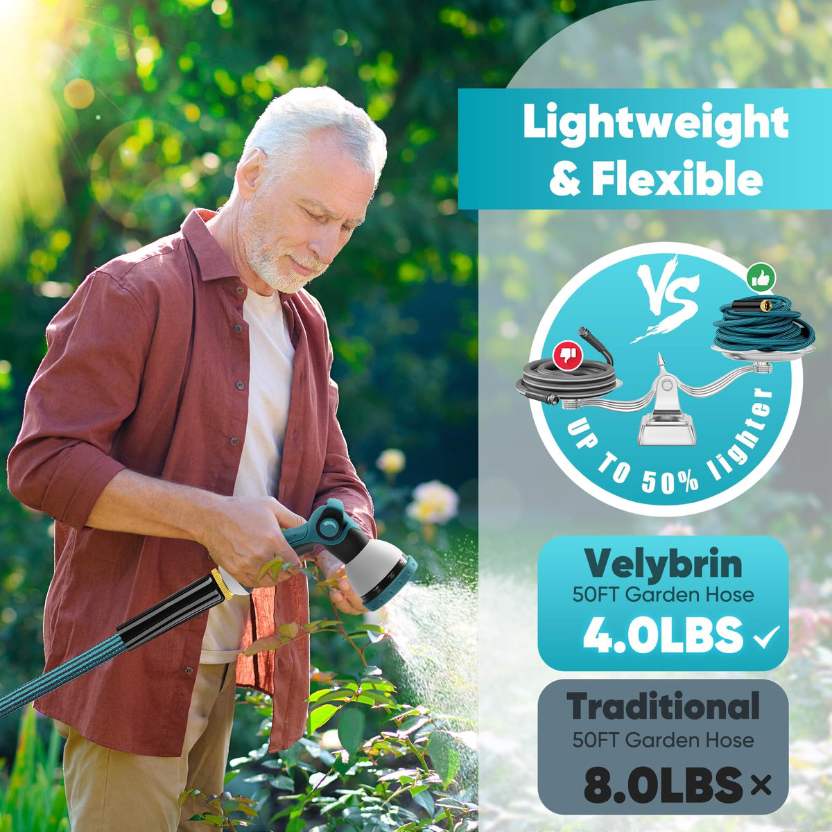 Velybrin Lightweight and Flexible hose for easy handling.