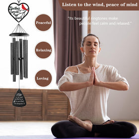 VENBEEL wind chime with six black tubes delivering rich tones.