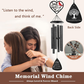 VENBEEL memorial wind chime with six tubes delivers soothing tones.