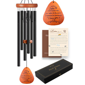 VENBEEL Sister Butterfly Wind Chime 32 inch in garden for melodic outdoor charm.