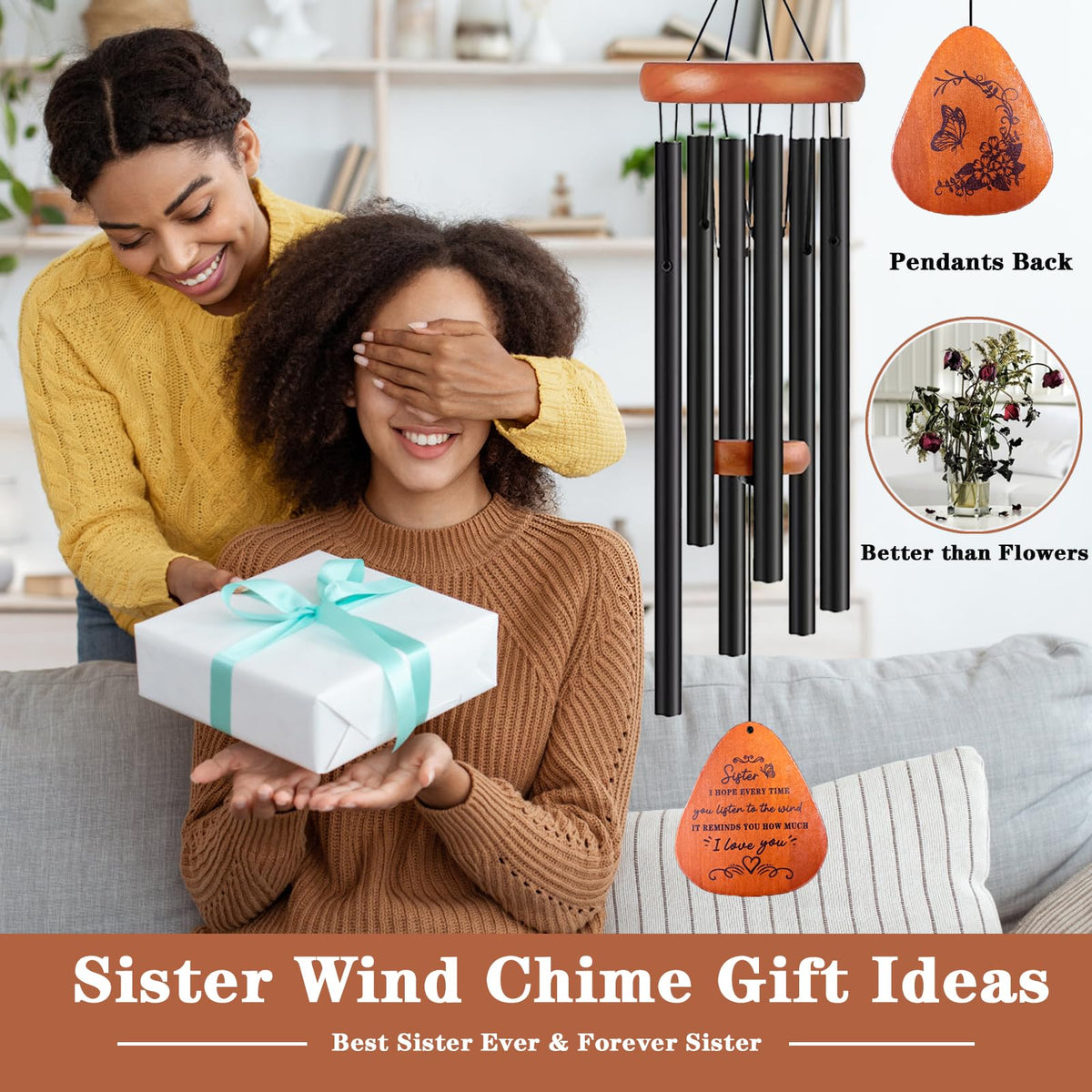 VENBEEL wind chime hand tuned tubes deliver richer, lasting tones.