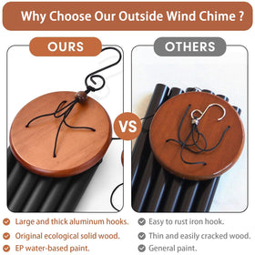 VENBEEL wind chimes tuned to B major scale for rich outdoor tones