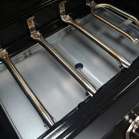 Vencino drain-channel design guiding grease to the drain hole.
