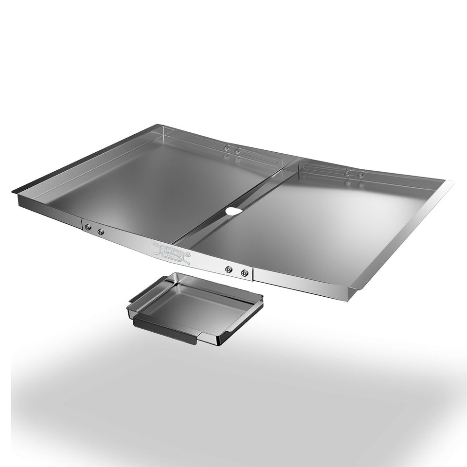 Vencino grease tray with catch pan for 4-5 burner grills; durable and easy to clean.