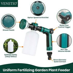 VENETIO compatible with soap and liquid fertilizer for garden tasks