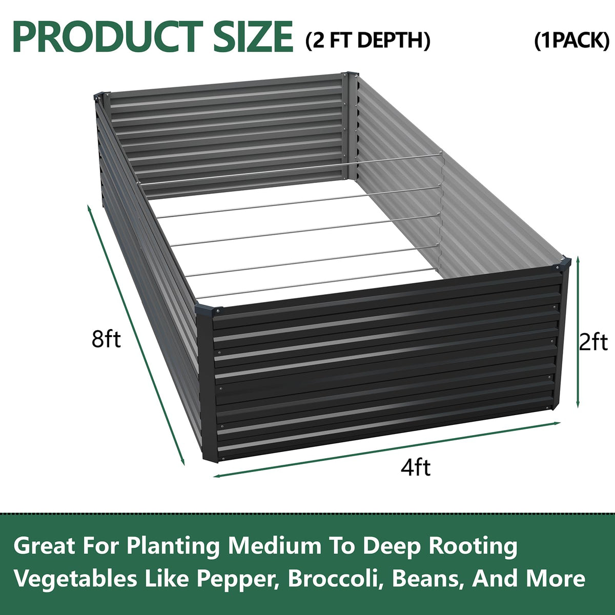 Vengarus 24-inch deep bed showing increased soil capacity for larger crops