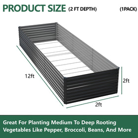 Vengarus deep-root planter highlighting 24-inch depth ideal for root crops.
