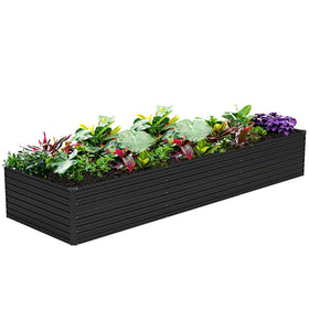Vengarus galvanized raised garden bed shows 24-inch depth for larger root systems.