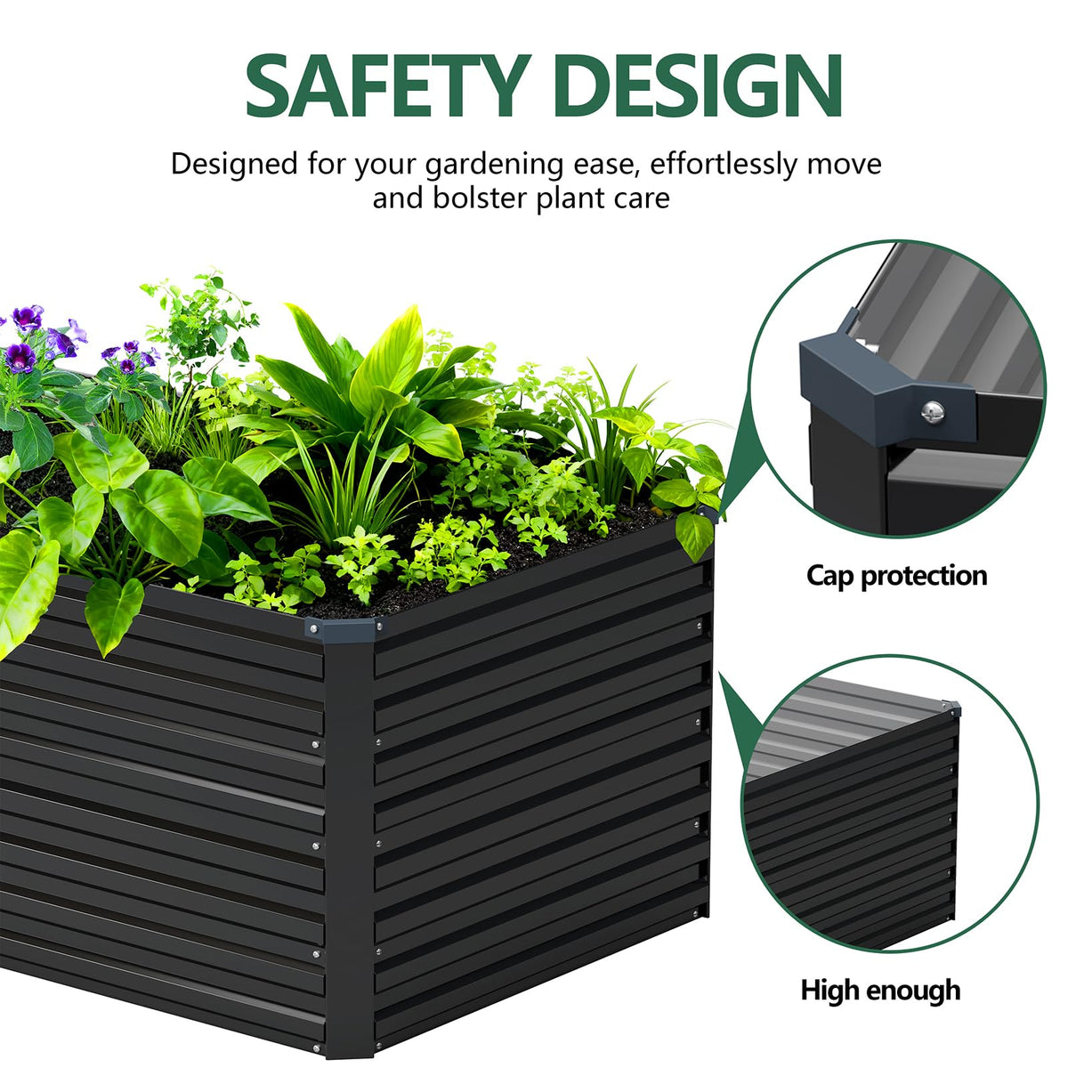 Vengarus rust-resistant galvanized steel bed built for outdoor durability.
