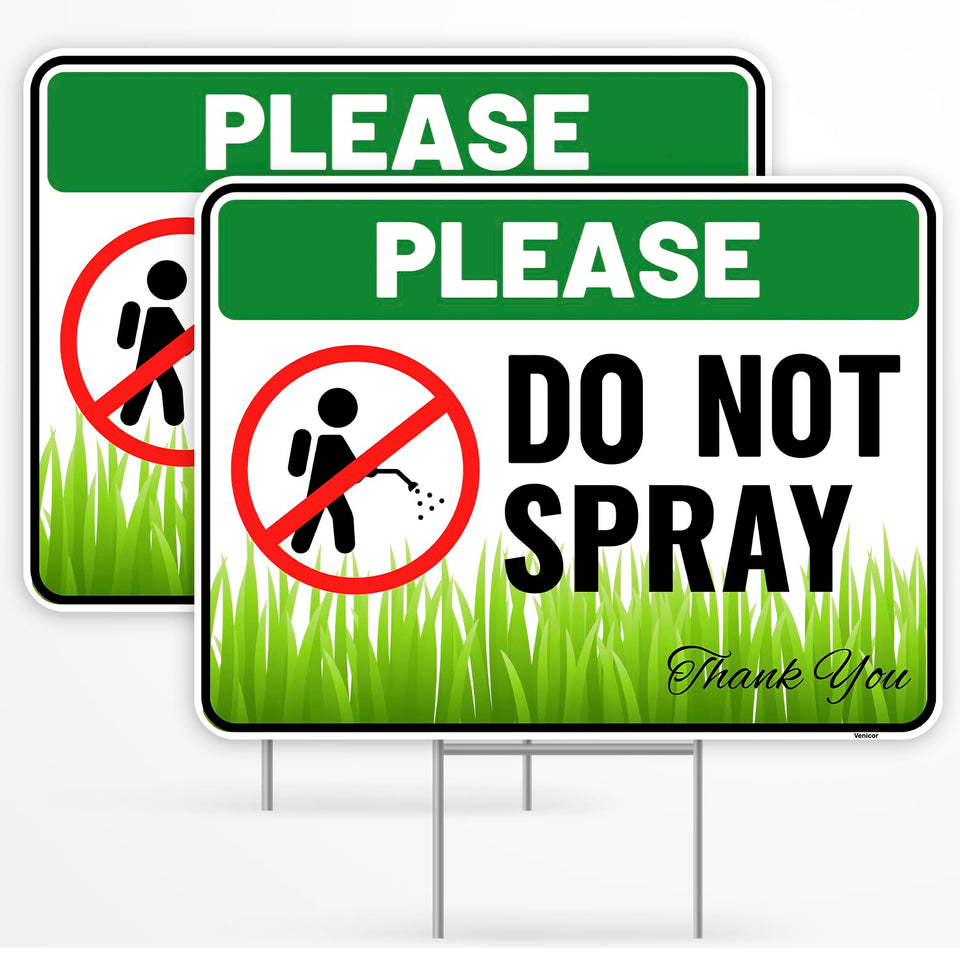 Venicor Do Not Spray sign 12x9 yard display for high visibility outdoors
