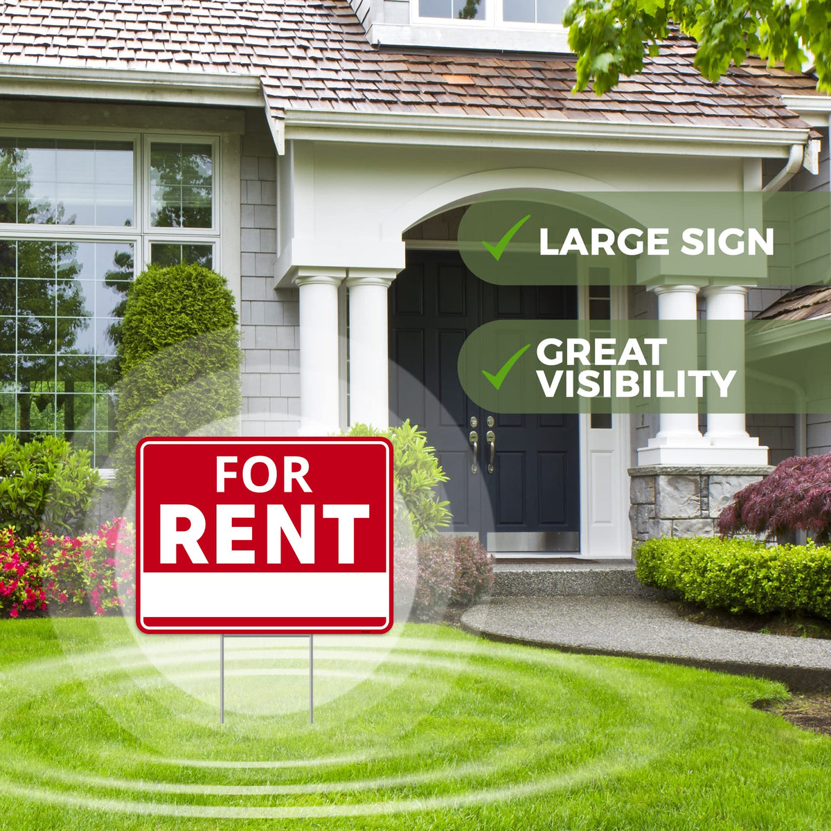 Venicor easy-install sign set, no tools required, quick stake insertion.