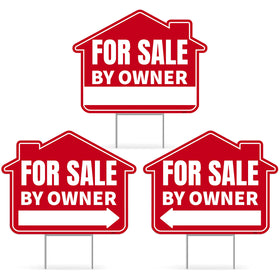 Venicor FSBO sign front view 17x13 with double-sided bold letters for high visibility.