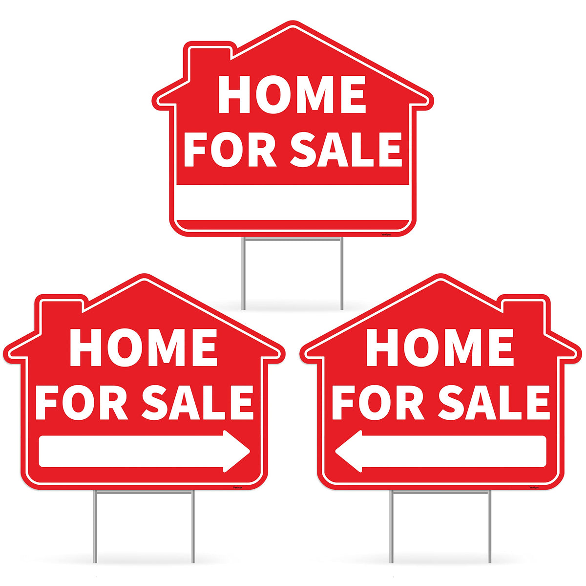 Venicor 3PC home for sale sign 17x13 double-sided on stake for yard visibility.